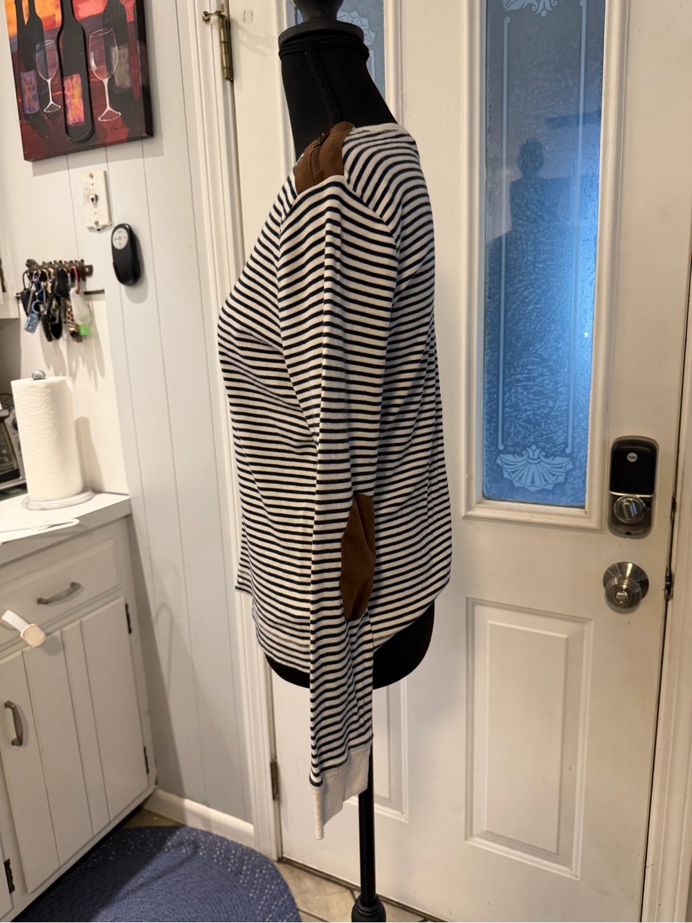 Ralph Lauren Black & White Striped Long-Sleeve Crewneck Top - Picture 2 of 4